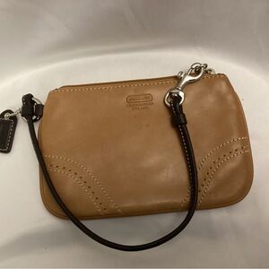 Coach Light Brown Leather Wristlet